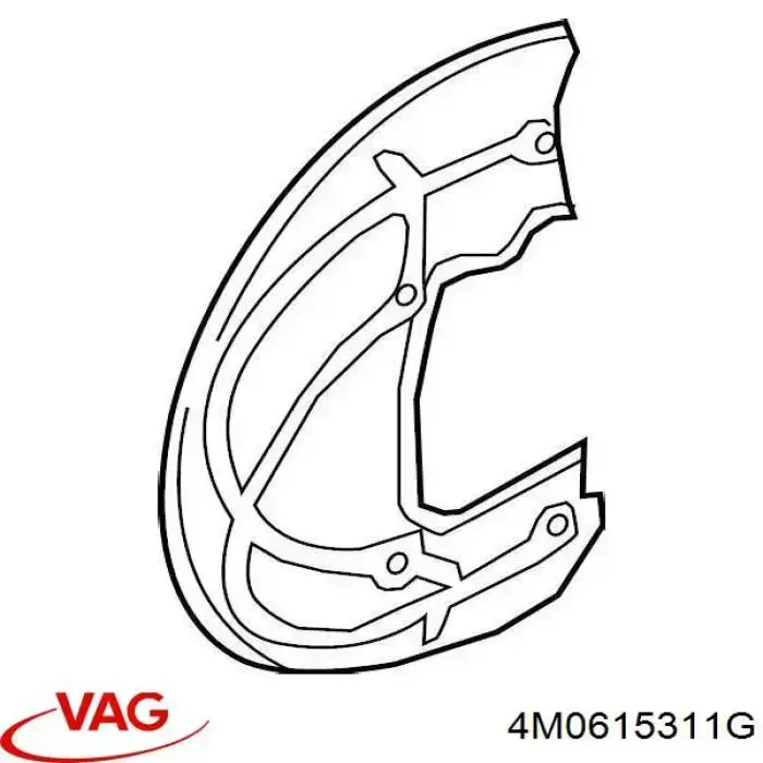 Захист гальмівного диска, переднього, лівого VAG 4M0615311G