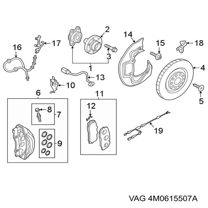  VAG 4M0615507A ціна, від 122.79 USD