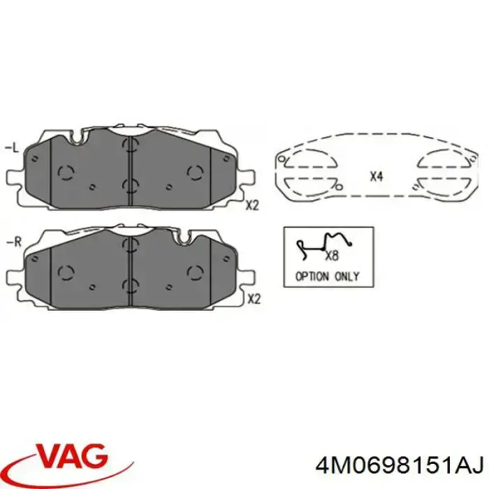 Передні тормозні колодки 4M0698151AJ VAG