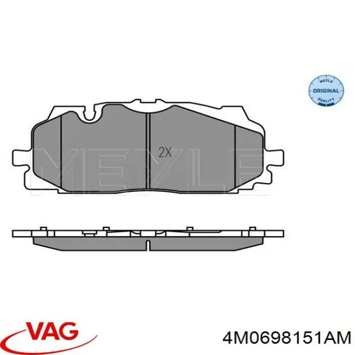 Купити 4M0698151AM VAG Колодки гальмівні передні, дискові