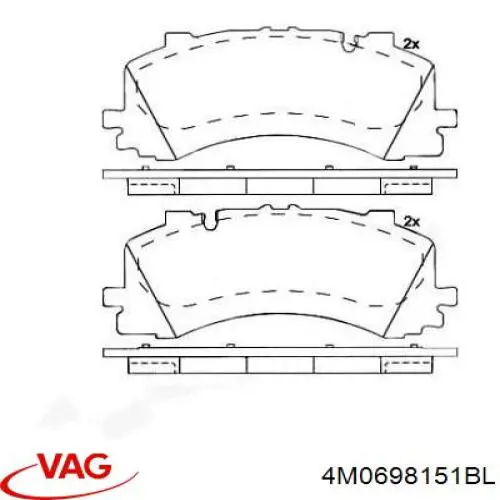 Передні тормозні колодки 4M0698151BL VAG