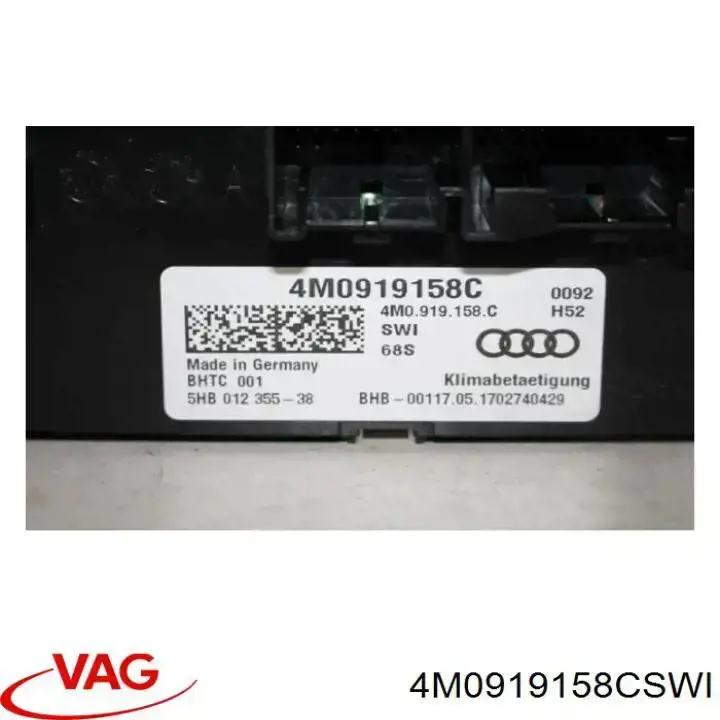 4M0919158CSWI VAG Механізм управління кондиціонером