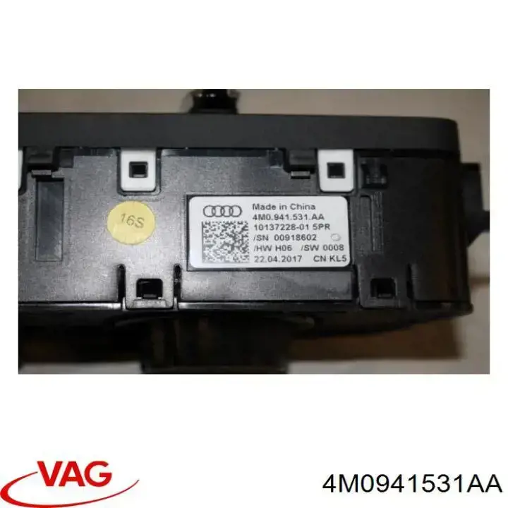4M0941531AA VAG Перемикачі електричні (перемикач світла центральний)