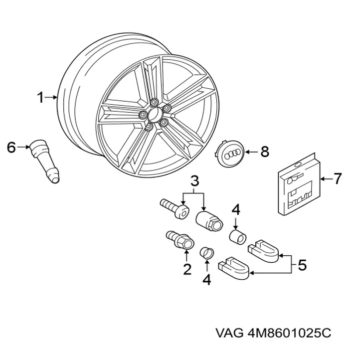 Купити 4M8601025C VAG Диски колісні литі (легкосплавні, титанові)