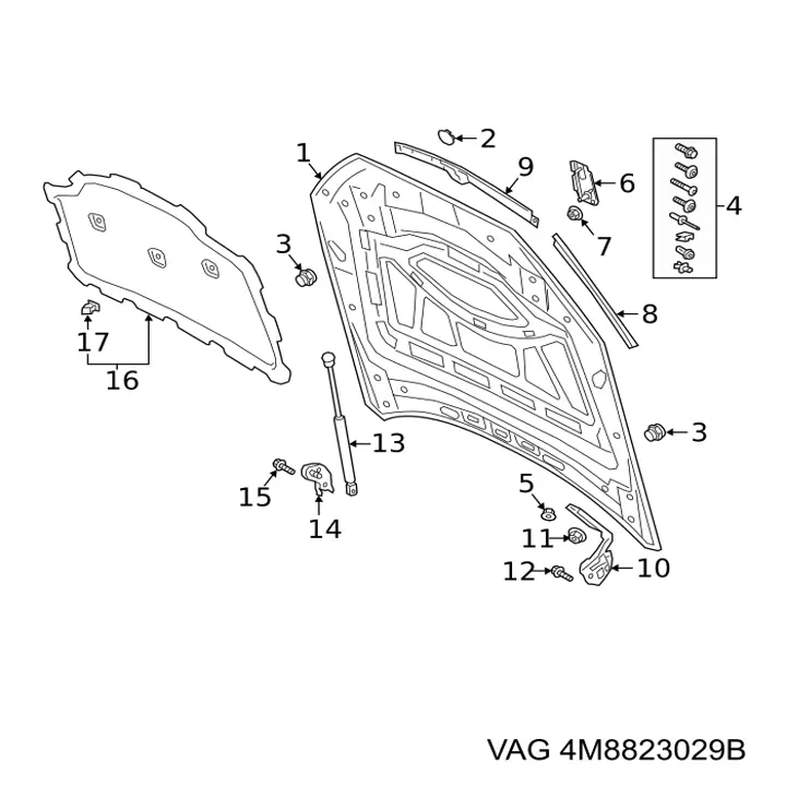 4M8823029B VAG Капот