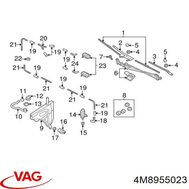 Купити 4M8955023 VAG Трапеція двірників