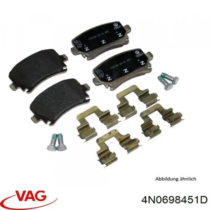 Задні гальмівні колодки VAG 4N0698451D ціна, від 77.16 USD