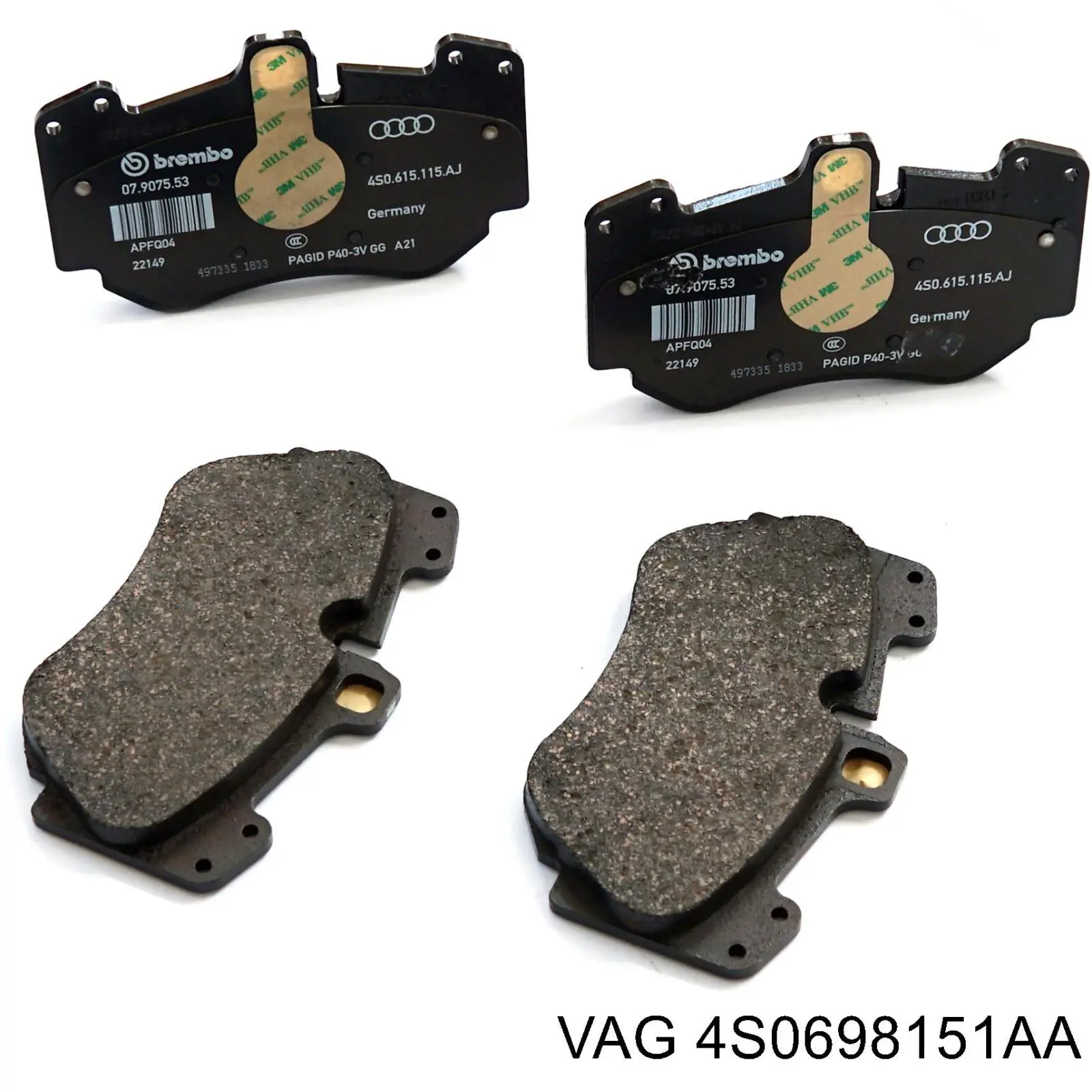 Купити 4S0698151AD VAG Колодки гальмівні передні, дискові