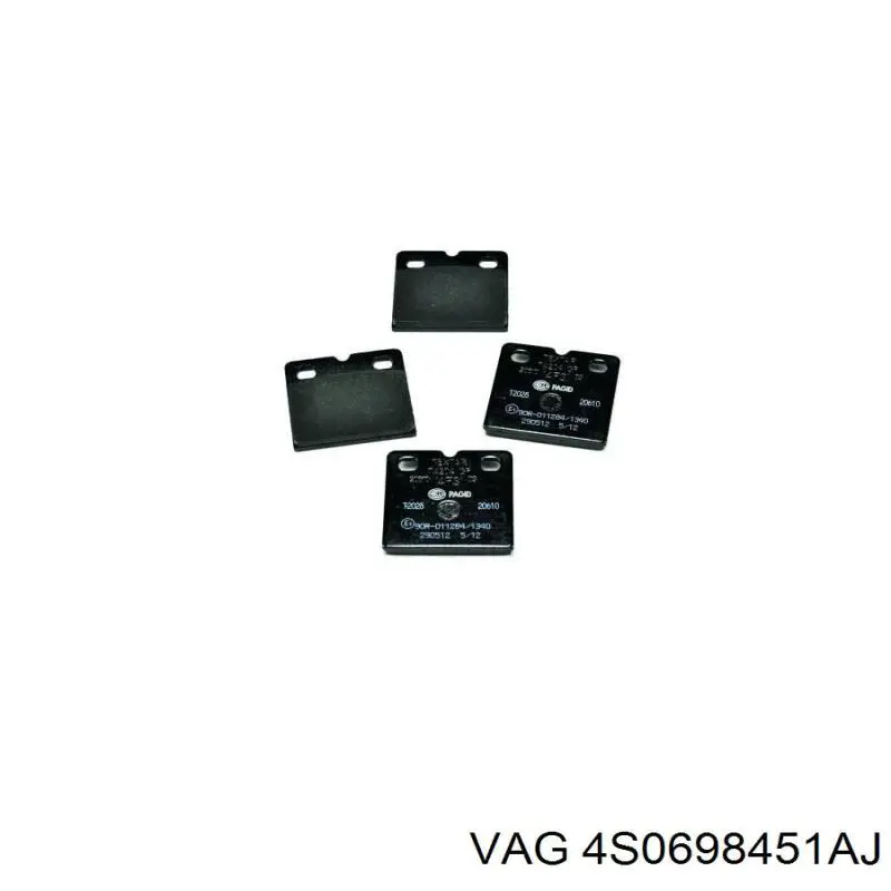 4S0698451AJ VAG Колодки гальмівні задні, дискові