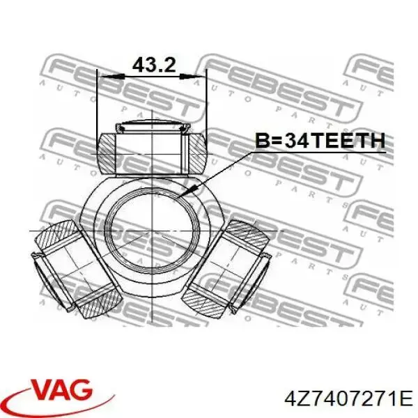 Привід передній лівий VAG 4Z7407271E ціна, від 98.05 USD