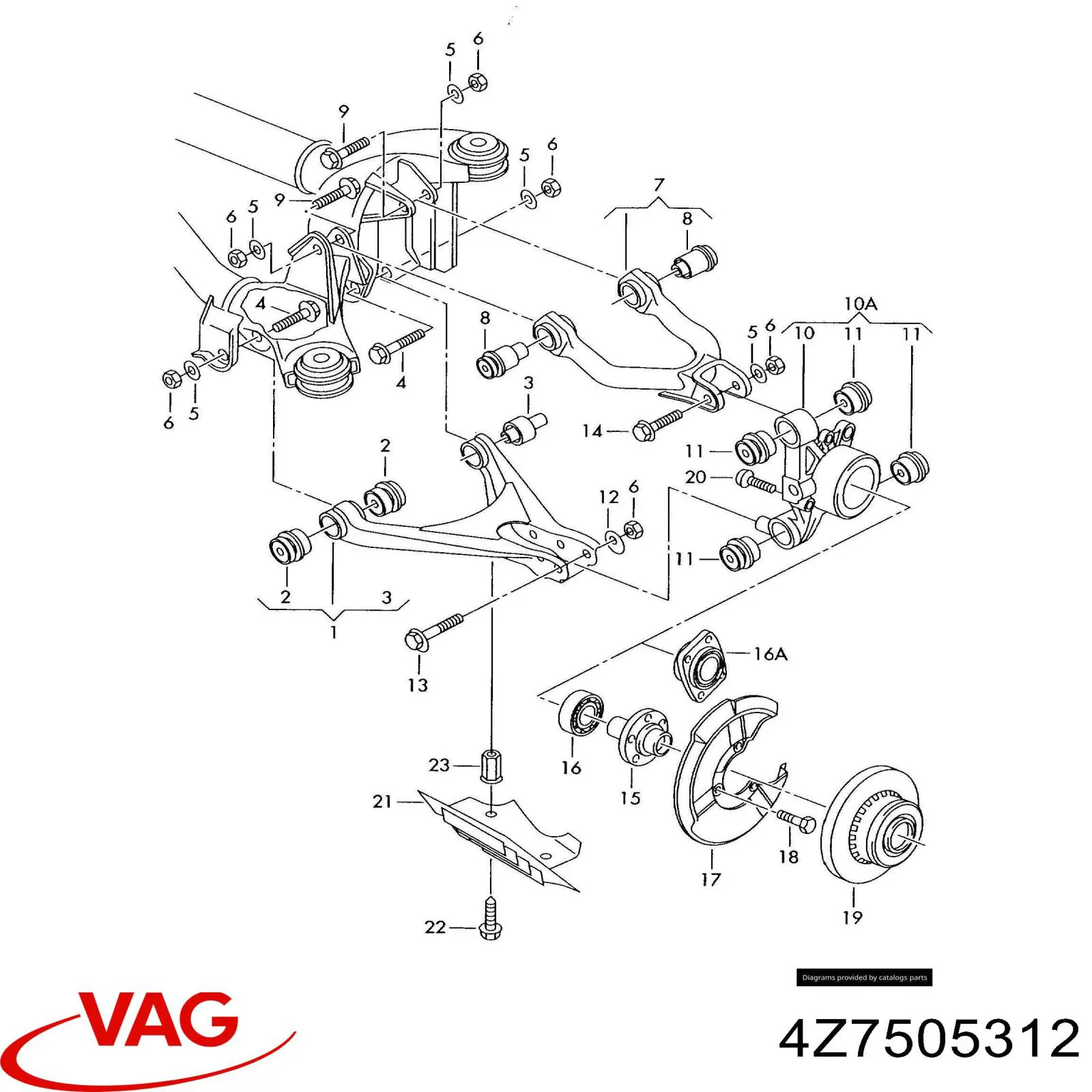 4Z7505312 VAG Балансир задній правий