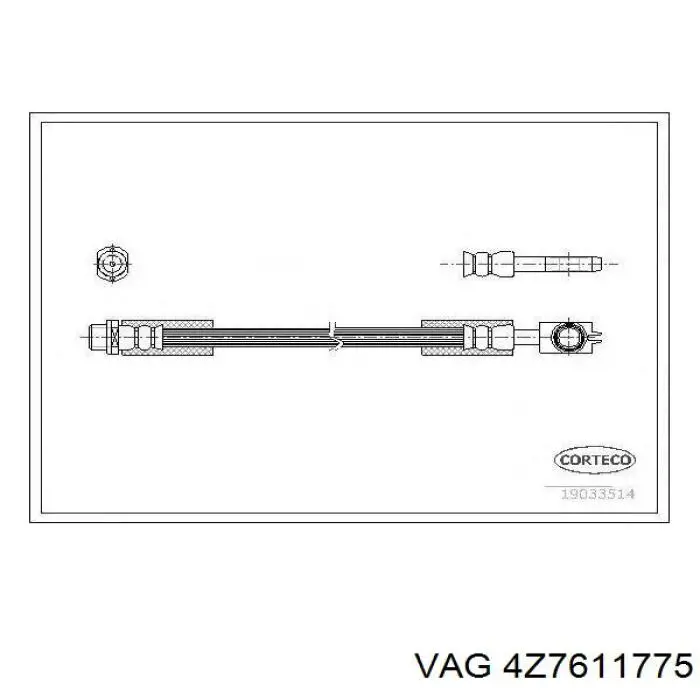 Купити 4Z7611775 VAG Шланг гальмівний задній