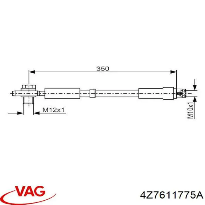 Шланг гальмівний задній 4Z7611775A VAG