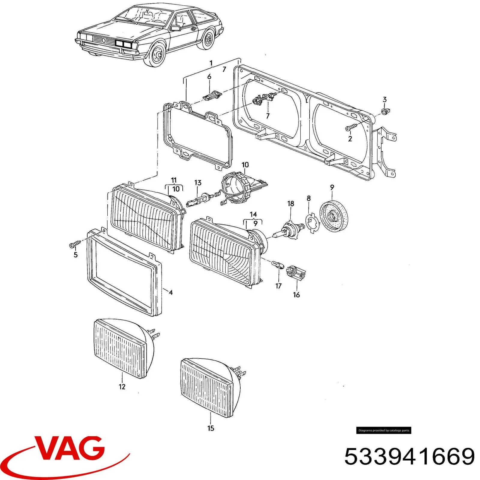 Купити 533941669 VAG Цоколь лампи в фару