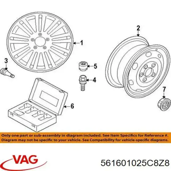 561601025C8Z8 VAG Диски колісні литі (легкосплавні, титанові)