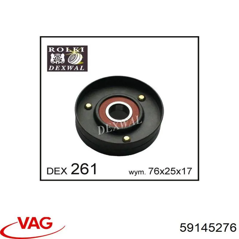 Ролик приводного ременя, паразитний VAG 59145276 ціна, від 12.22 USD