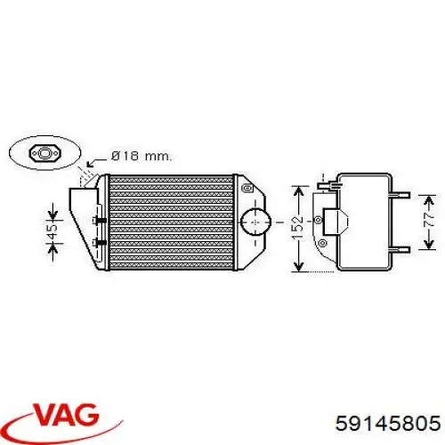 Купити 59145805 VAG Радіатор интеркуллера