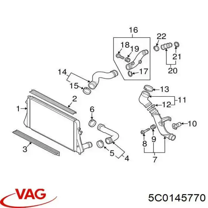 Трубка, що нагнітається VAG 5C0145770 ціна, від 88.58 USD
