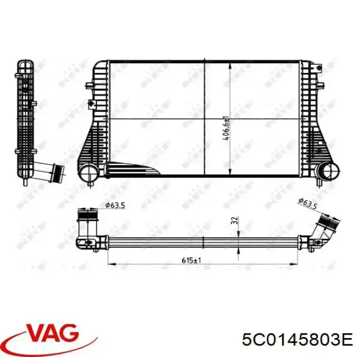 Система охолодження наддувочного повітря VAG 5C0145803E ціна, від 89.66 USD
