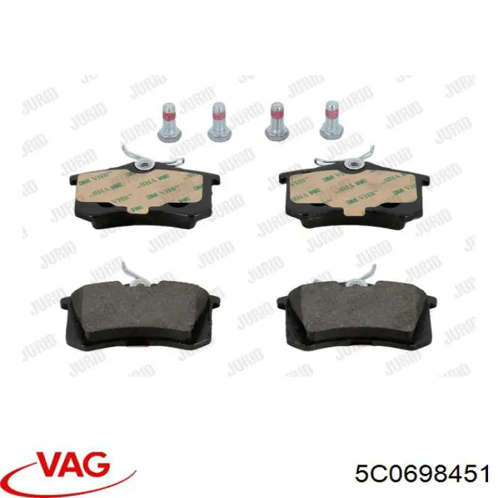 Задні гальмівні колодки VAG 5C0698451 ціна, від 14.52 USD