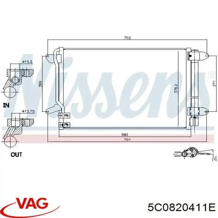 Конденсатор кондиціонера VAG 5C0820411E ціна, від 63.33 USD