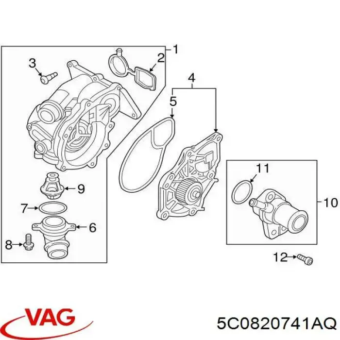  VAG 5C0820741AQ ціна, від 61.11 USD