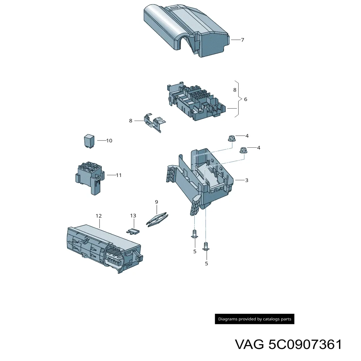 Корпус блока запобіжників VAG 5C0907361 ціна, від 28.66 USD