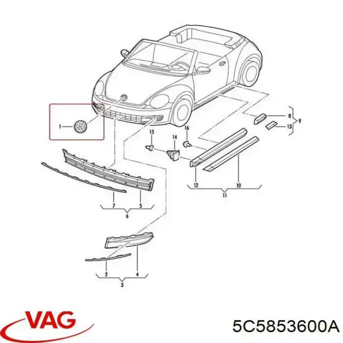  VAG 5C5853600 ціна, від 27.42 USD