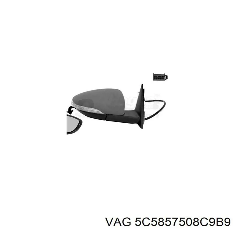 Праве бічне дзеркало VAG 5C5857508C9B9 ціна, від 202.56 USD