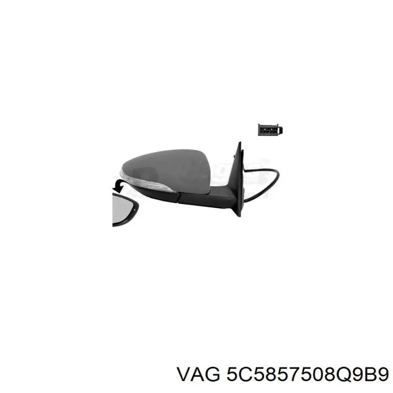Купити 5C5857508Q9B9 VAG Дзеркало праве