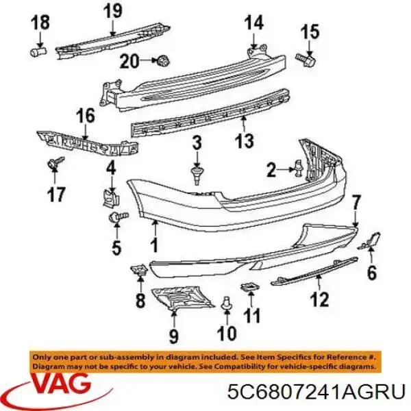  VAG 5C6807241AGRU ціна, від 33.12 USD
