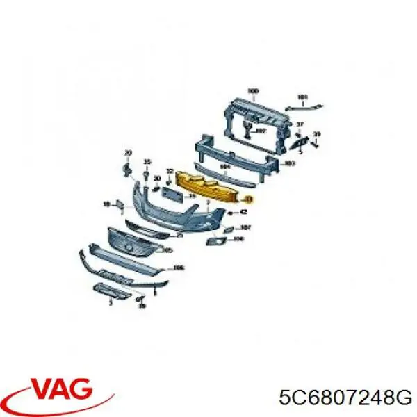 5C6807248G VAG Наповнювач бампера переднього