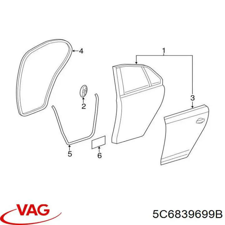 VAG 5C6839699B ціна, від 12.67 USD
