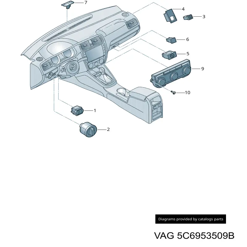 Купити 5C6953509B VAG Кнопка включення аварійного сигналу