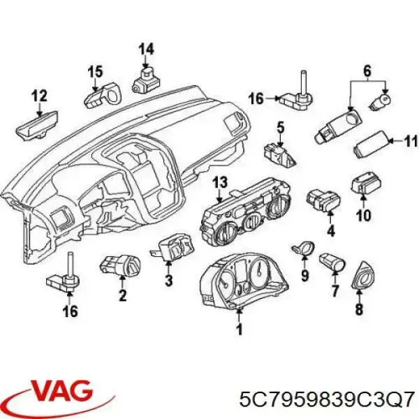  VAG 5C7959839C3Q7 ціна, від 142.36 USD