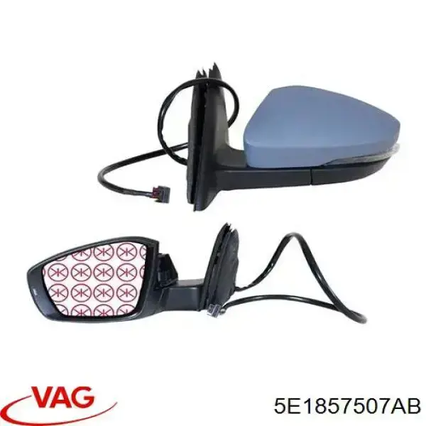 Ліве бічне дзеркало VAG 5E1857507AB ціна, від 156.06 USD