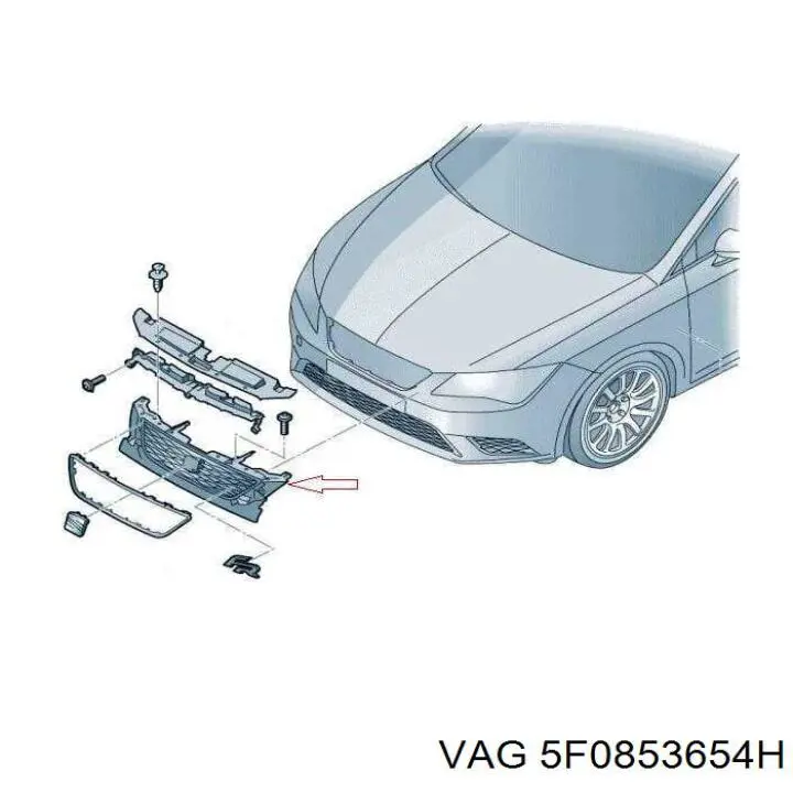 Купити 5F0853654H VAG Захисна решітка радіатора