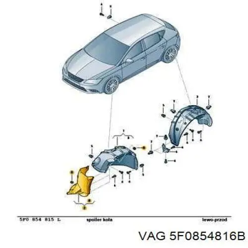 Підкрилок переднього крила, правий передній AND 14854002 ціна, від 20.48 USD