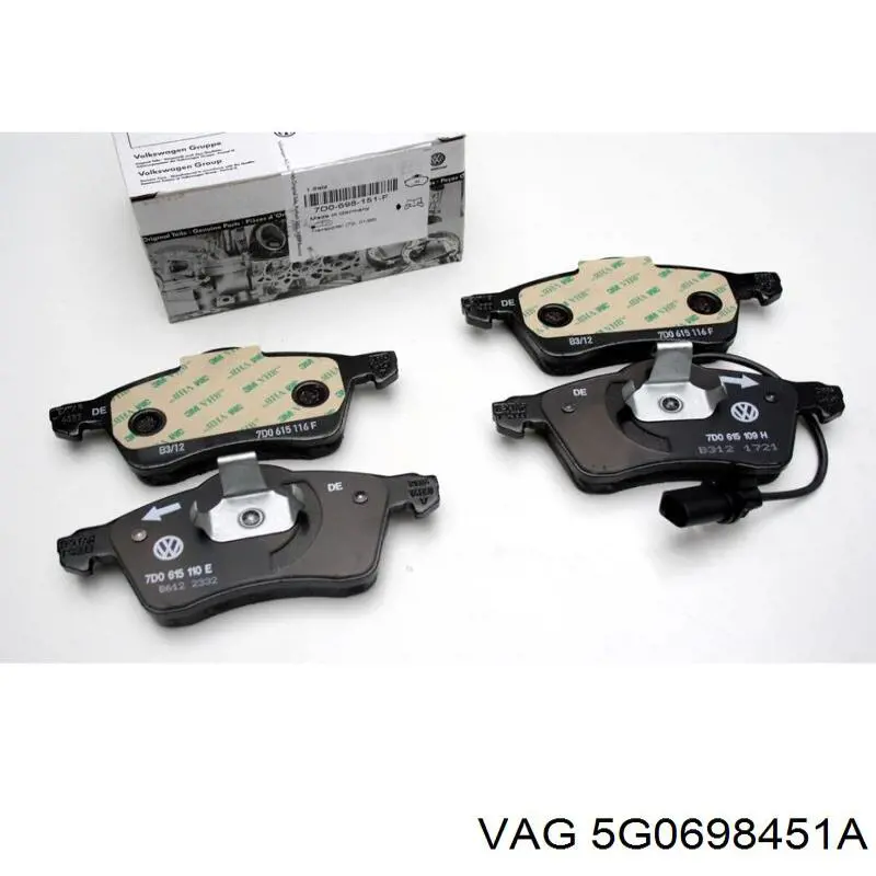 Задні гальмівні колодки 5G0698451A VAG