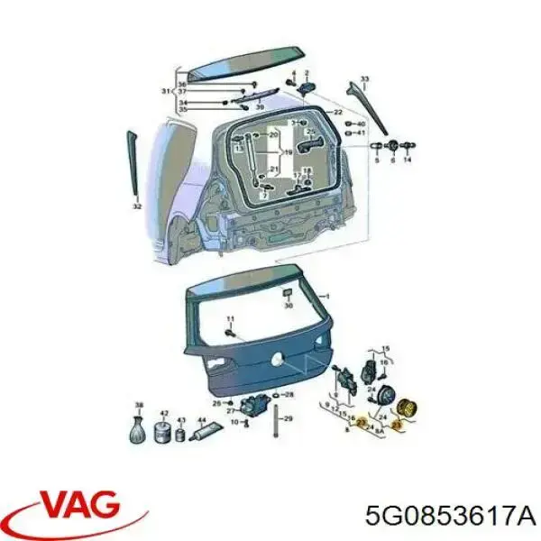 Емблема на кришку багажника, фірм.значок Volkswagen Golf ALLTRACK VII універсал (BA5, BV5) (2014 - 2020) ціна, від 25.34 USD