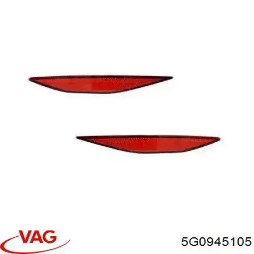 Лівий катафот заднього бампера Diamond/DPA 5G0945105 ціна, від 7.85 USD