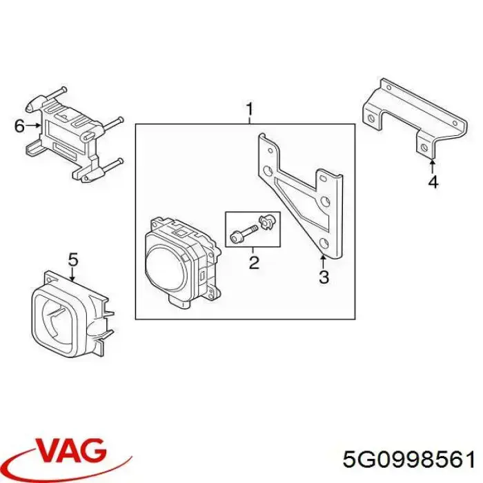 Кронштейн радара круїз контролю (дистроніка) 5G0998561 VAG