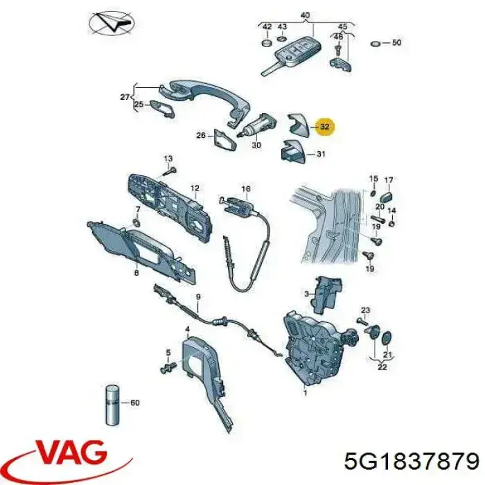 3837052 Autotechteile Кришка ручки зовнішніх дверей задніх правих