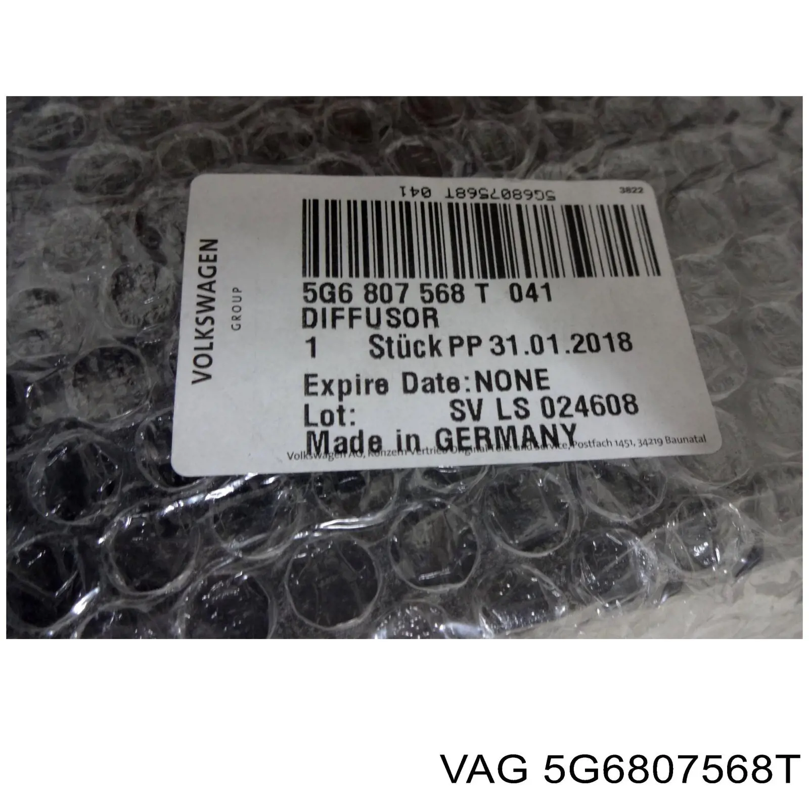 5G6807568T VAG Спідниця заднього бампера