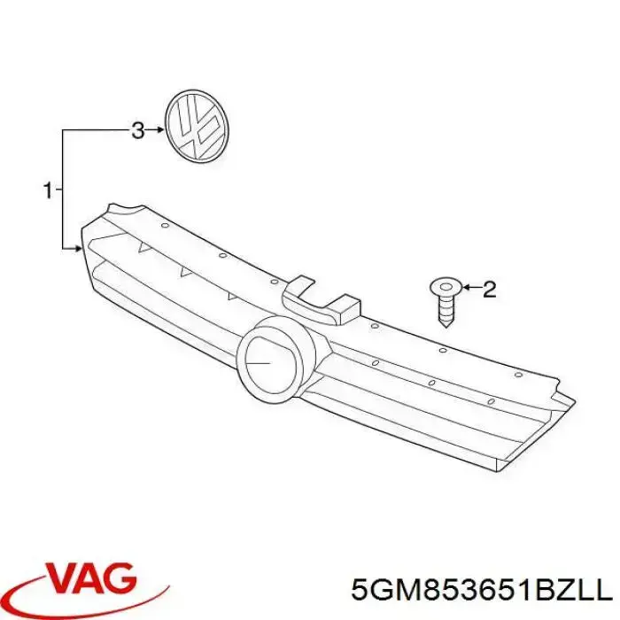 Решітка радіатора 5G0853651D VAG