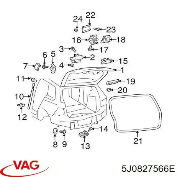 5J0827566A VAG Ручка багажника