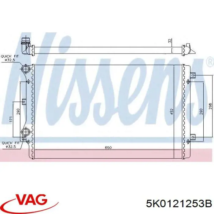 Радіатор 5K0121253B VAG
