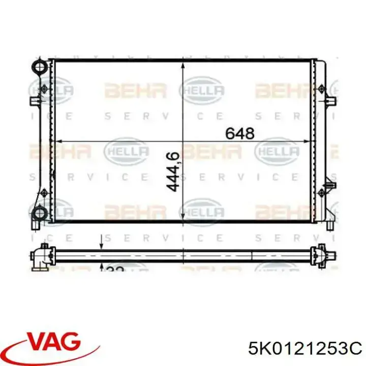 Купити 5K0121253C VAG Радіатор двигуна