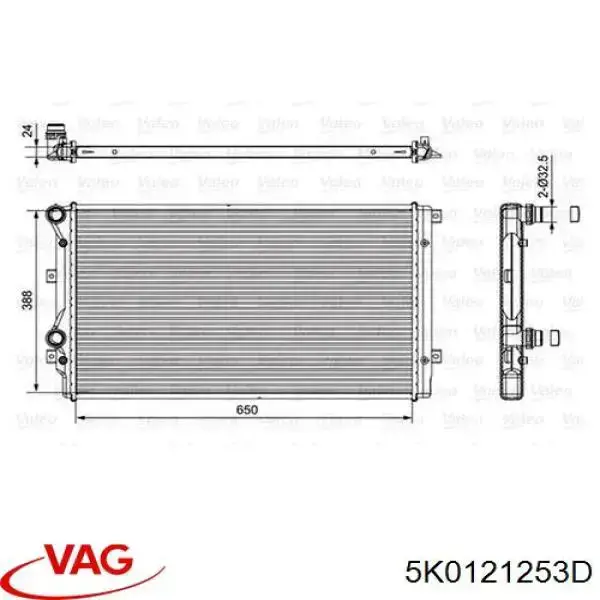 Купити 5K0121253D VAG Радіатор двигуна