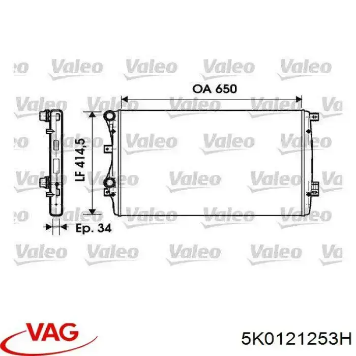 Купити 5K0121253H VAG Радіатор двигуна